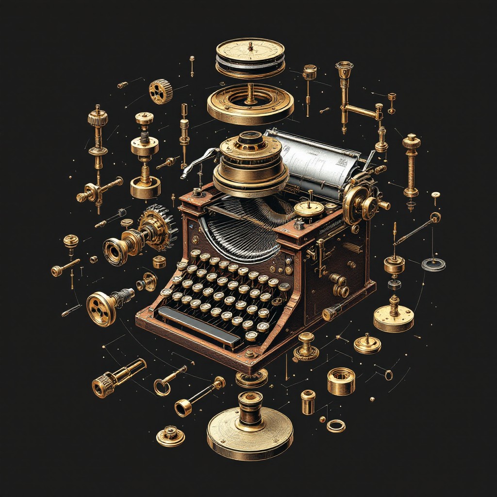 Typewriter Exploded View Free Exploded Typewriter Mechanics Image - Typewriter, Mechanical ...