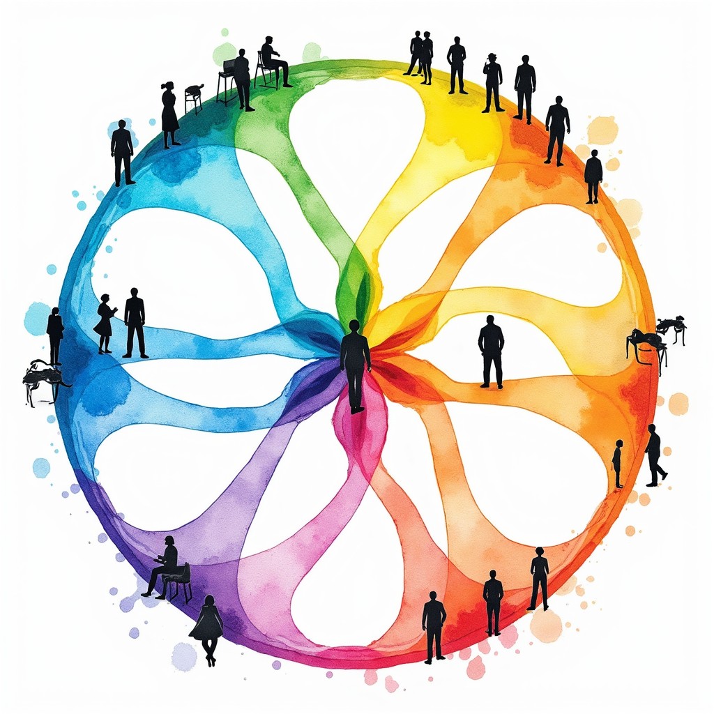 Free Connected Colorful Collaboration Image - Watercolor, Collaboration ...