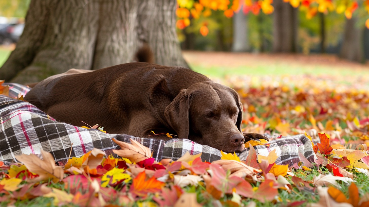Free Dog Autumn Nap Image - Dog, Autumn, Leaves | Download at StockCake