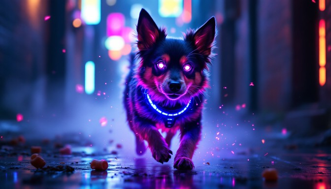 Perro Neon Free Neon Dog Night Image - Cyberpunk, Dog, Neon | Download at StockCake