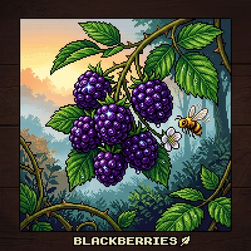 Free Pixel Blackberry Morning Image - Blackberries, Pixel, Art ...