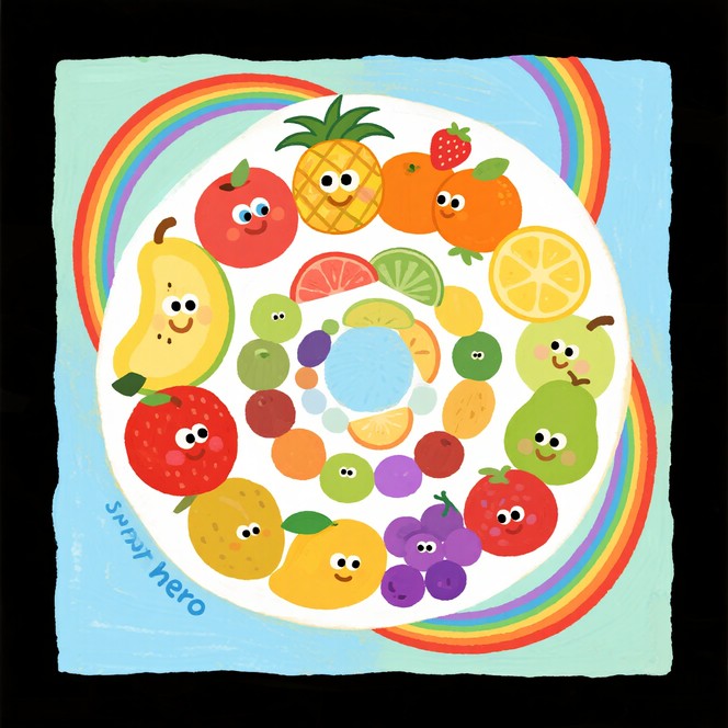 Free Smiling Fruit Rainbow Image - Fruits, Cartoon, Colorful | Download ...