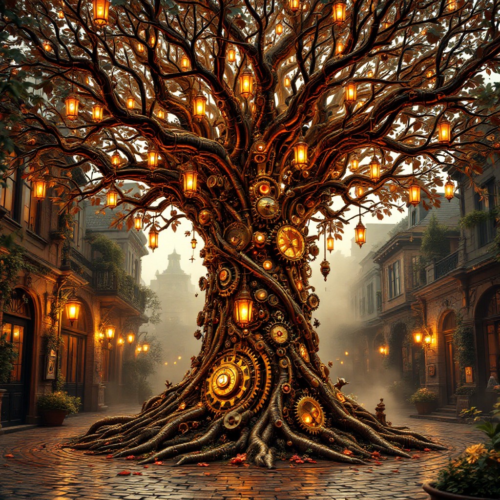 Steampunk Style Tree Free Steampunk Mechanical Tree Image - Steampunk, Tree, Brass ...