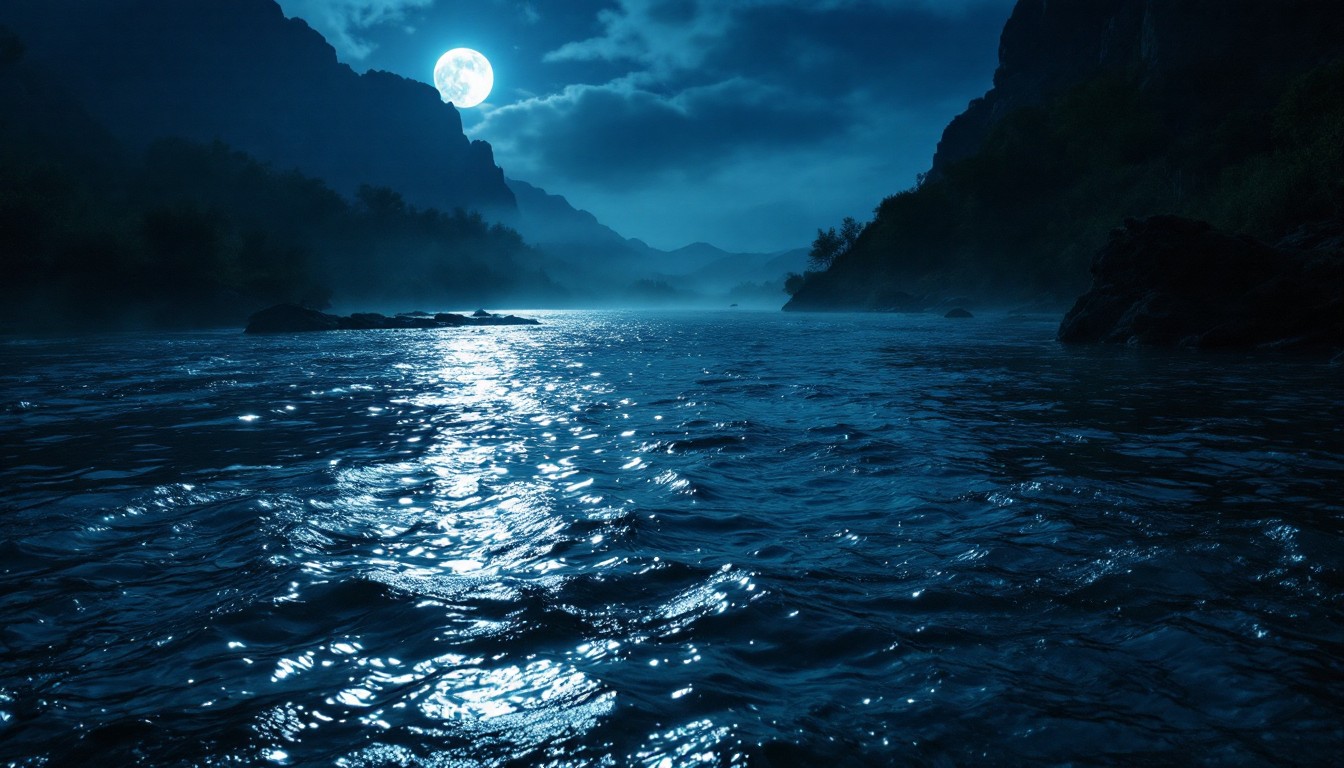 Free Moonlit River Gleams Image - Moonlight, River, Night | Download at ...