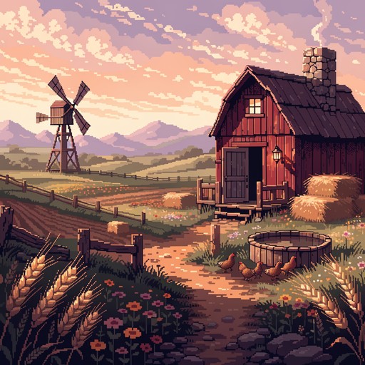 Free Pixel Farm Sunset Image - Pixel, Farmhouse, Barn | Download at ...