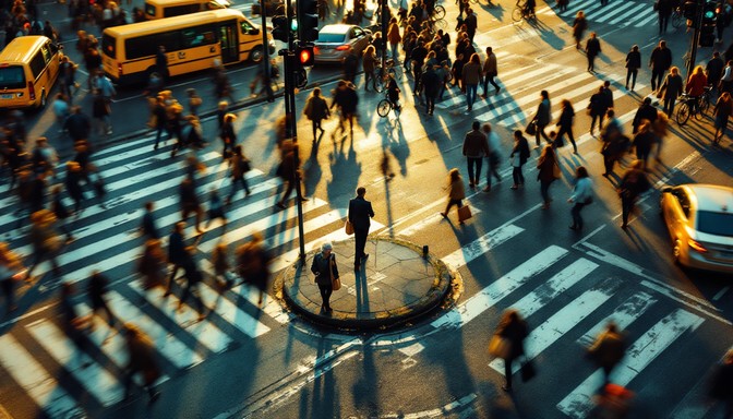 Free Busy City Intersection Image - Urban, Pedestrians, Crossing ...