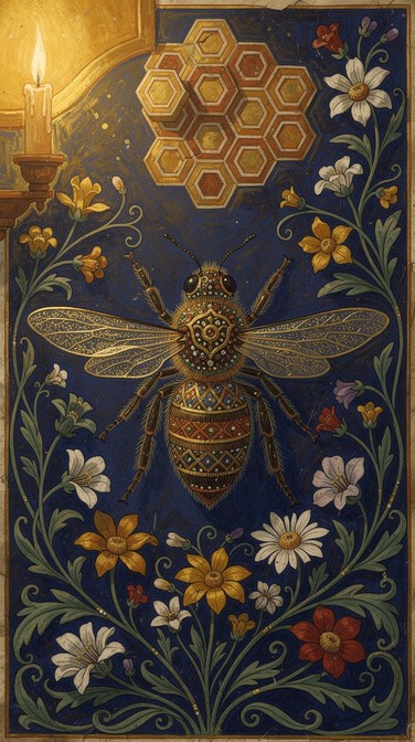 Free Ornamental Bee Art Image - Bee, Honeybee, Gold | Download at StockCake