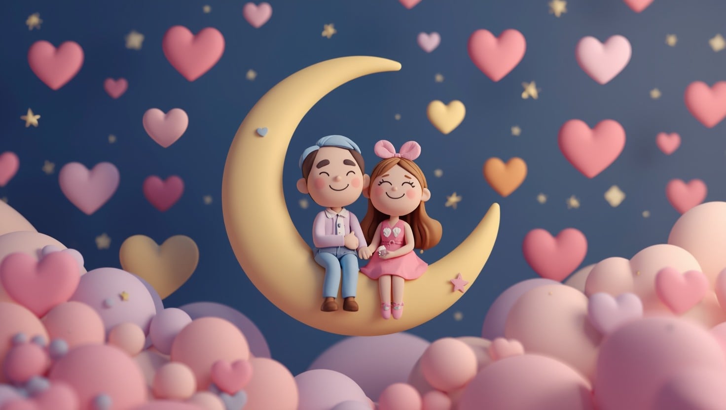 Free Moonlight Romance Dreams Image - 3d, Illustration, Cartoon