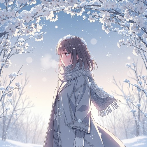 冬の静寂のイラストの画像をダウンロード - アニメ, マンガ, 冬