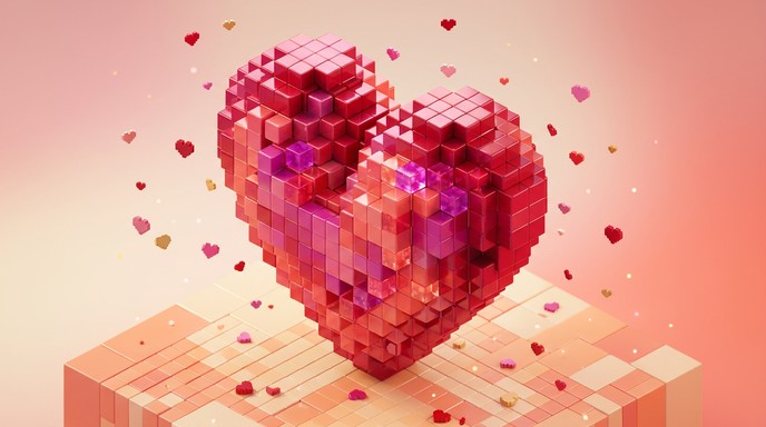 Free Voxel Heart Sculpture Image - Voxel, Heart, 3d | Download at StockCake