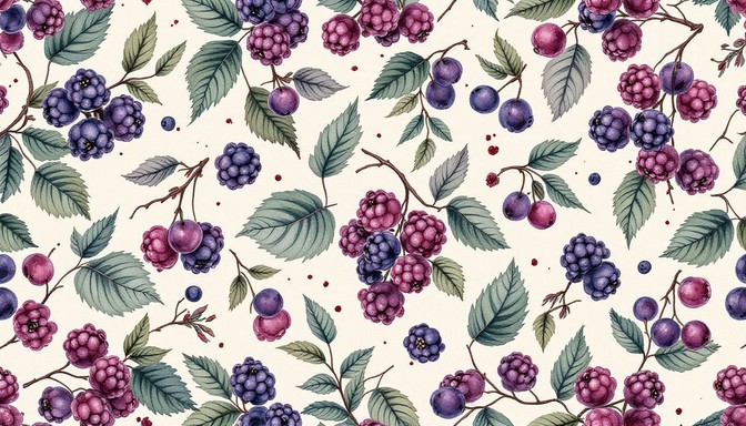 Mulberry Tree Pattern Free Mulberry Pattern Design Image - Mulberry, Berries, Botanical ...