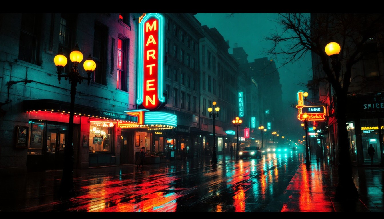 Free Neon Rainy Night Image - Neon, Rainy, Night | Download at StockCake