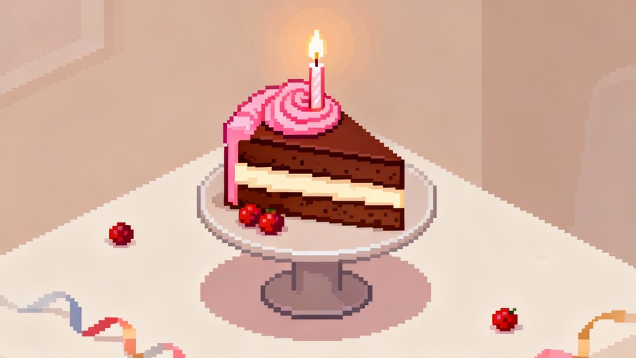 Free Pixel Birthday Celebration Image - Pixel, Isometric, Cake ...