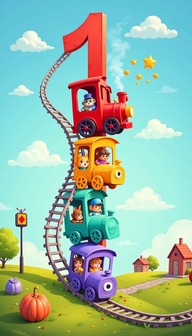 Free Colorful Number Trains Image - Trains, Numbers, Colorful ...