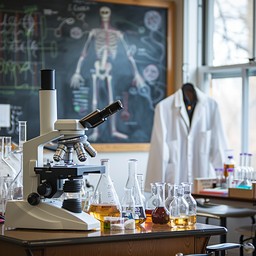 Free Science Lab Setup Image - Laboratory, Microscope, Beakers ...