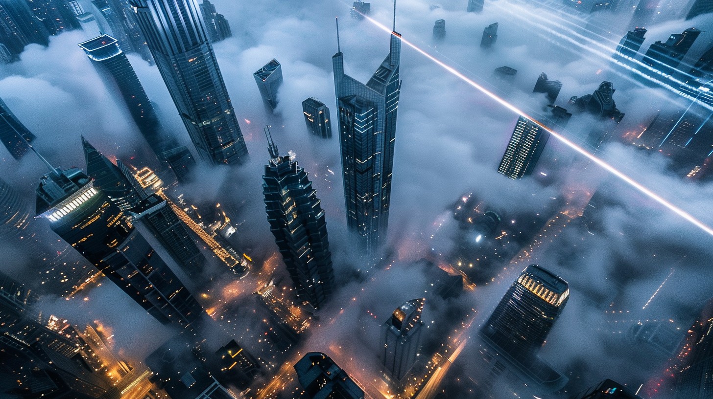 Free Foggy Urban Landscape Image - City, Fog, Skyscrapers | Download at ...