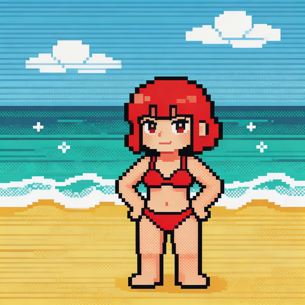 Free Retro Beach Pixels Image - Pixel, Retro, Beach | Download at StockCake