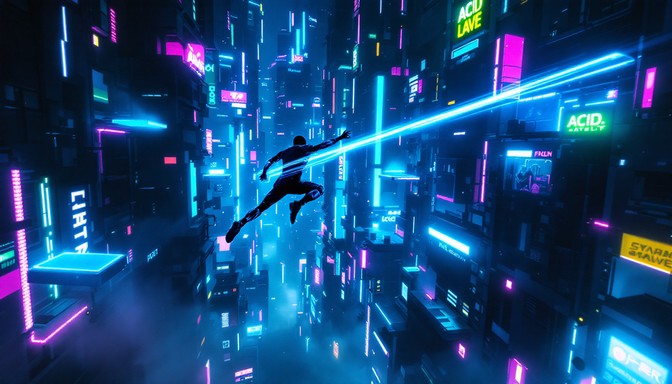 Free Neon Parkour Leap Image - Cyberpunk, Parkour, Neon | Download at ...