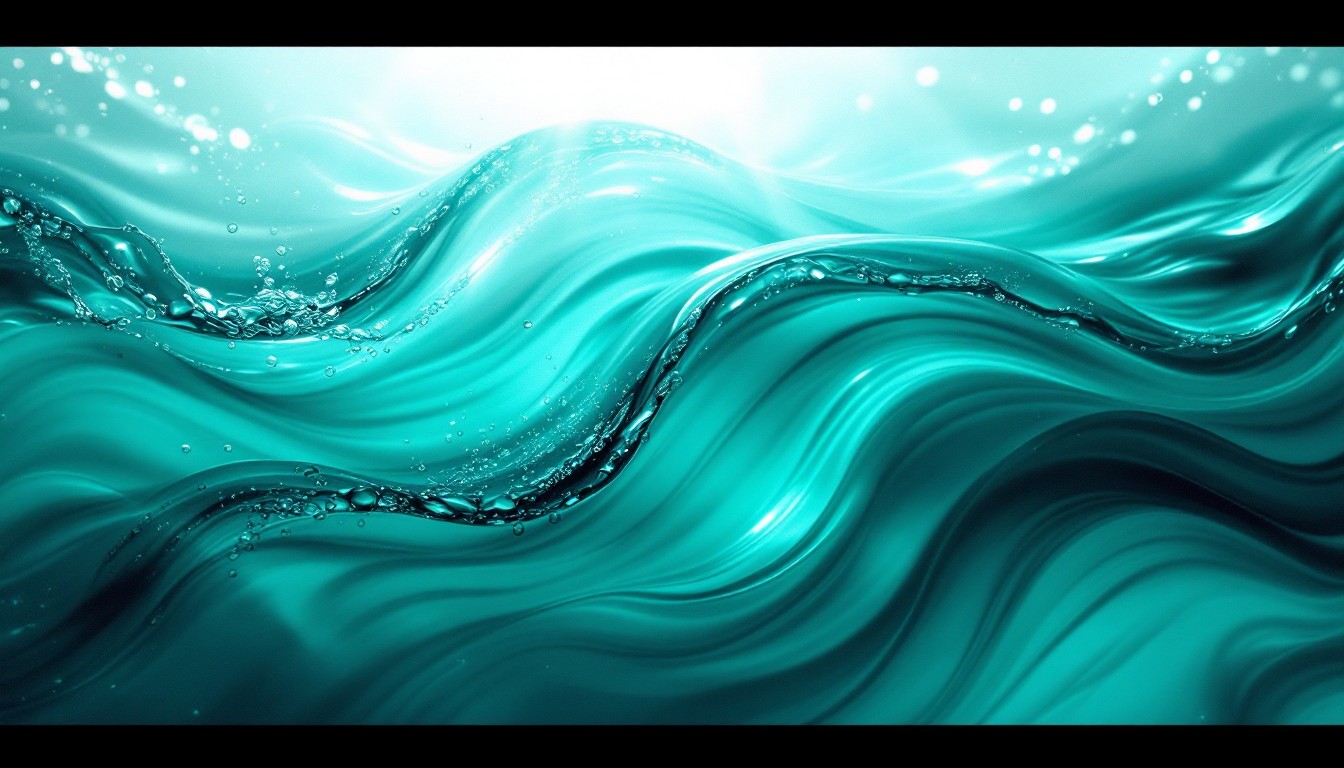 Turquoise Solid Color Wave Design Download Turquoise Waves Dancing Image - Turquoise, Waves, Fluid ...