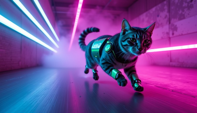 Free Neon Cat Adventure Image - Cat, Neon, Cyberpunk | Download at ...