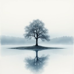 Free Misty Tree Reflection Image - Tree, Reflection, Watercolor ...