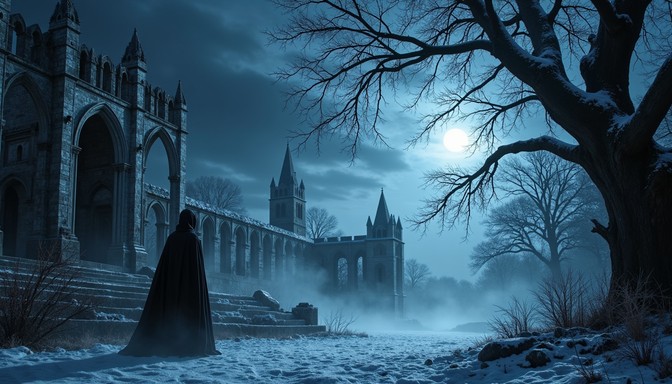Free Moonlit Gothic Cathedral Image - Gothic, Cathedral, Winter ...