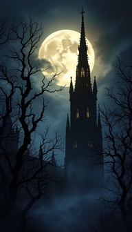 Free Moonlit Gothic Cathedral Image - Gothic, Cathedral, Moon ...
