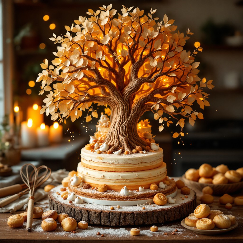 Free Golden Tree Cake Image - Cake, Tree, Pastry | Download at StockCake
