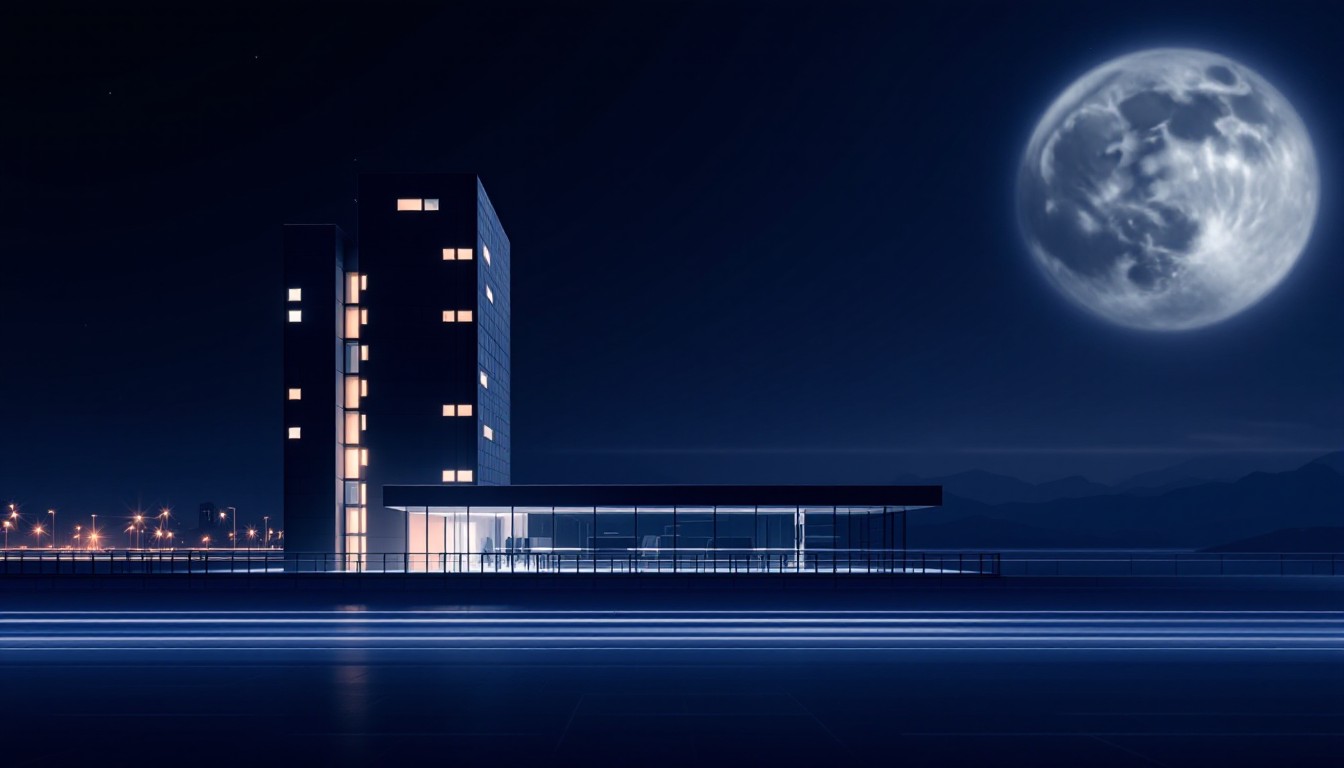 Free Moonlit Urban Architecture Image - Architecture, Night, Moon ...