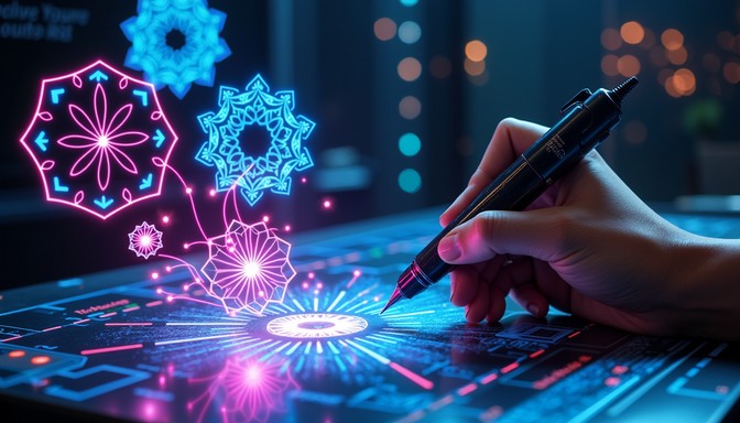 Free Digital Magic Creation Image - Futuristic, Holographic, Cyberpunk ...