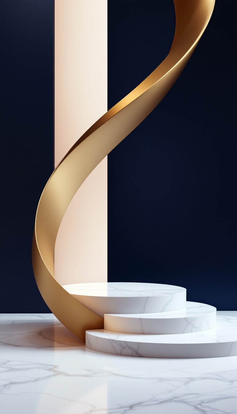 Golden Ribbo Free Golden Ribbon Ascends Image - Gold, Marble, Navy | Download at ...