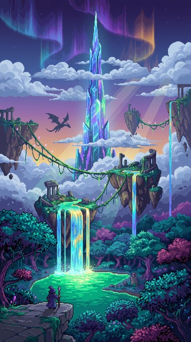 Free Enchanted Crystal Realm Image - Pixel, Fantasy, Crystal | Download ...