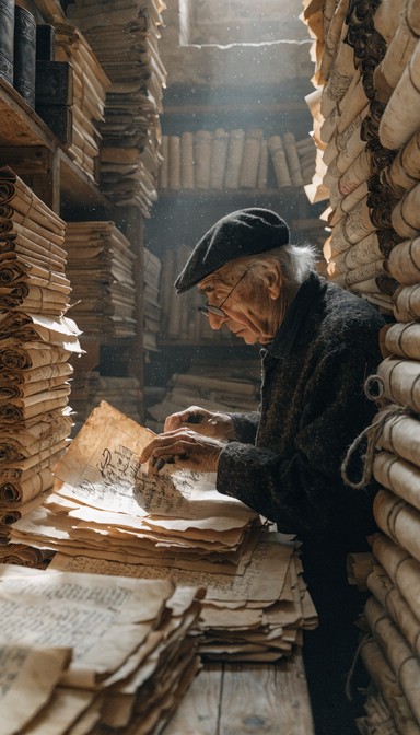 Free Archivist Examining Documents Image - Restoration, Manuscript ...