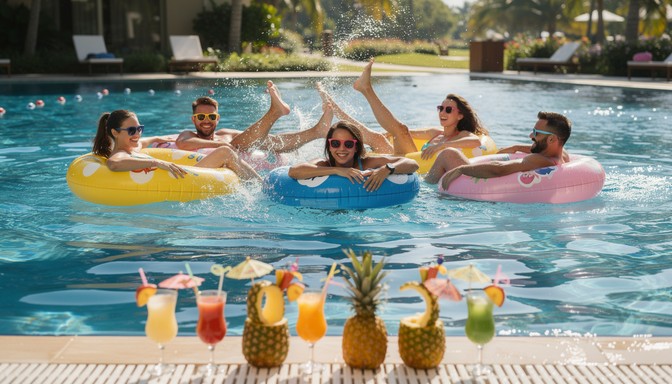 Pool Fun Friday Free Pool Party Fun Image - Summer, Pool, Party | Download at StockCake