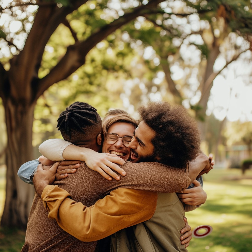 Free Joyful Group Hug Image - Friendship, Embrace, Joy | Download at ...