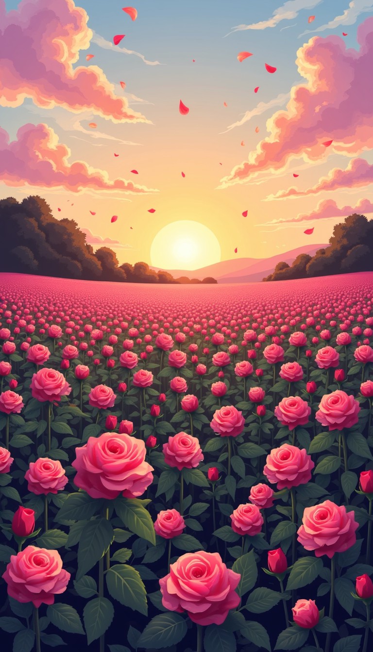 Sunset Pattern Roses Free Endless Rose Sunset Image - Roses, Sunset, Flowers | Download at ...