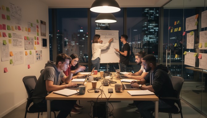 Weekend Teamwork Free Late Night Teamwork Image - Startup, Teamwork, Brainstorming ...