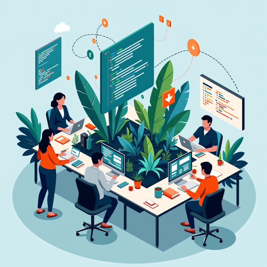 Code Colabration Image Free Code Garden Collaboration Image - Developers, Coding ...