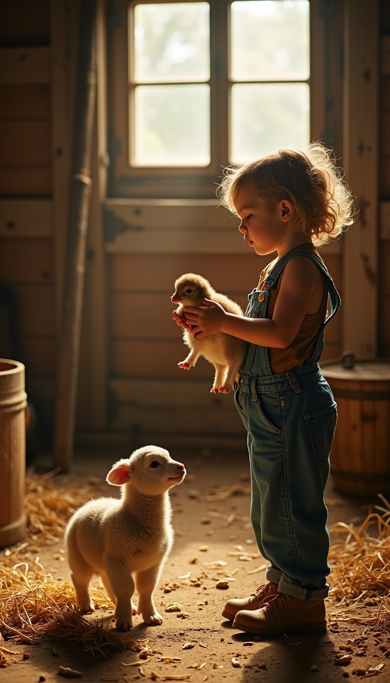 Free Barnyard childhood innocence Image - Barn, Rural, Overalls ...