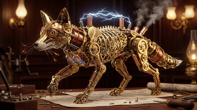 Free Mechanical Electric Fox Image - Steampunk, Fox, Mechanical ...