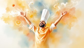 Reward Chef Image Free Chef's Joyful Triumph Image - Chef, Watercolor, Celebration ...