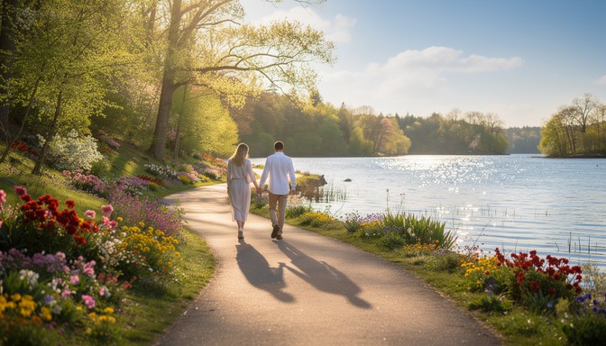 Cold Spring Romantic Free Lakeside Spring Romance Image - Spring, Couple, Lake | Download at ...