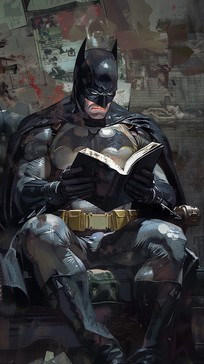 Free Batman Reads Intently Image - Batman, Reading, Superhero ...