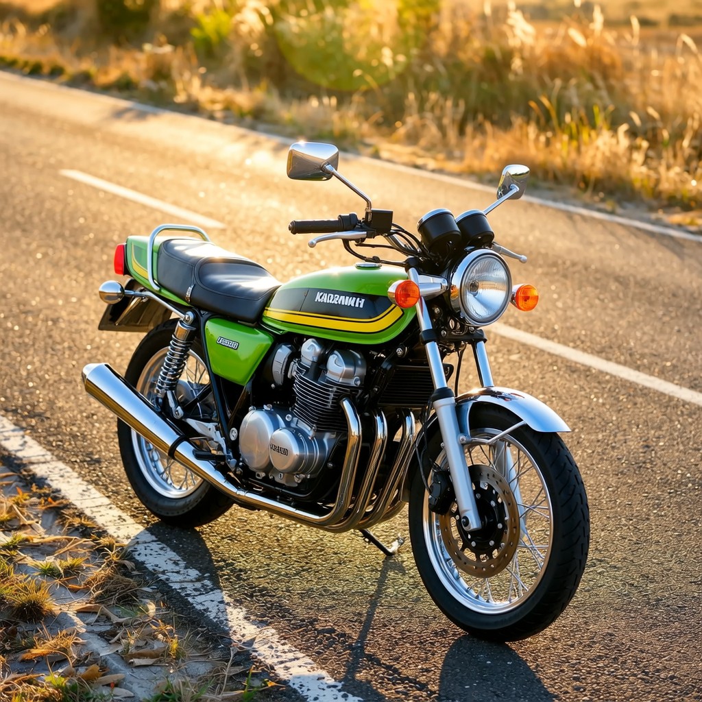 Free Classic Green Machine Photo - Motorcycle, Vintage, Kawasaki ...