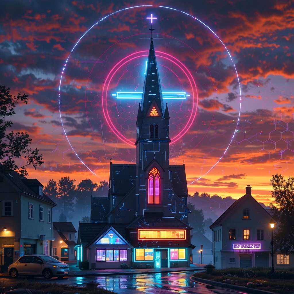 Free Neon Church Sunset Image - Cyberpunk, Neon, Church | Download at ...