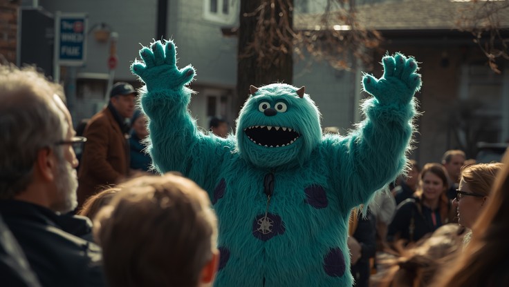Free Monster Greets Crowd Image - Monster, Costume, Teal | Download at