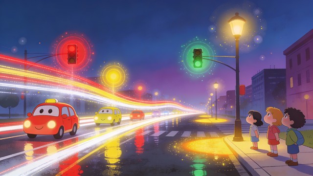 Free Dusk Light Show Image - Illustration, Children, Traffic | Download ...