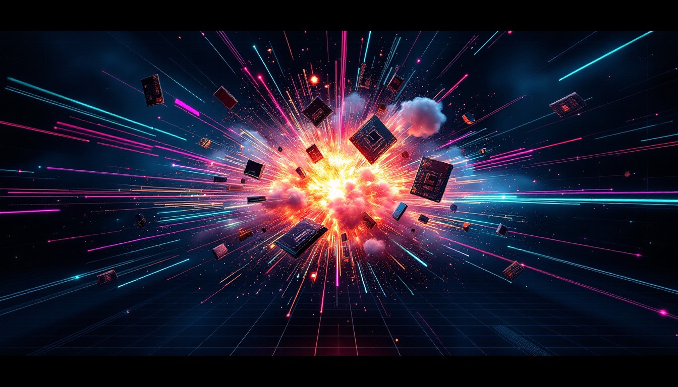 Free Digital Explosion Frozen Photo - Cyberpunk, Explosion, Digital ...