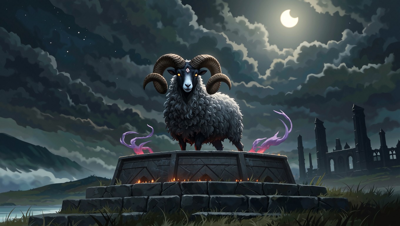 Free Moonlit Ritual Beast Photo - Sheep, Horns, Altar | Download at ...