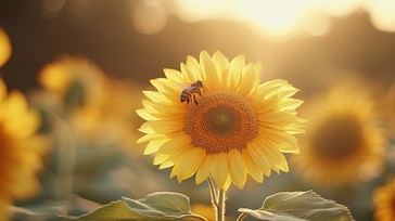 Free Sunflower with Bee Image - Sunflower, Bee, Pollen | Download at ...